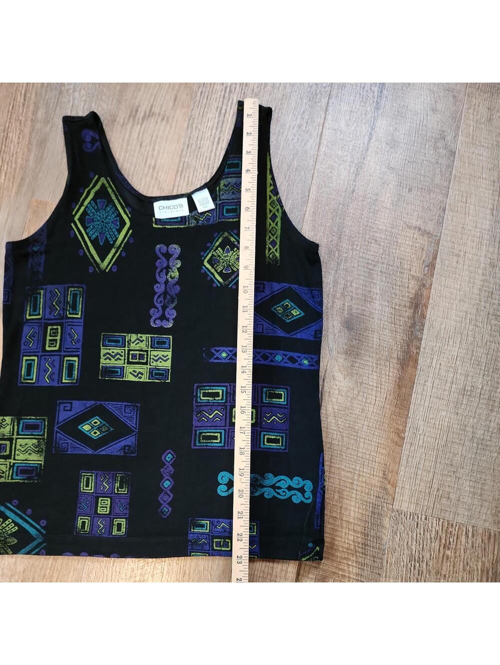 Chico's Travelers Tank Top Women's Size 1 Multicolor Stretch Pullover - Picture 5 of 5